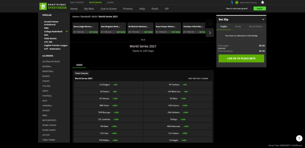 draftkings world SERIES