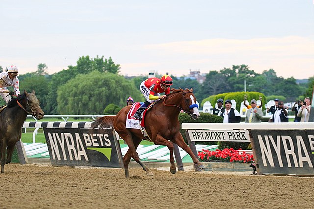 Justify 2018 Triple Crown winner at the Belmont Stakes race