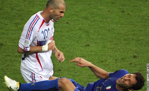 zidane headbutt vs italy in the 2006 world cup final