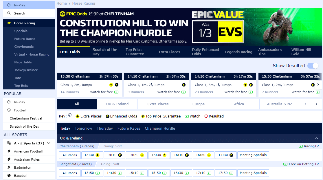 william hill cheltenham betting cheltenham sign up offers