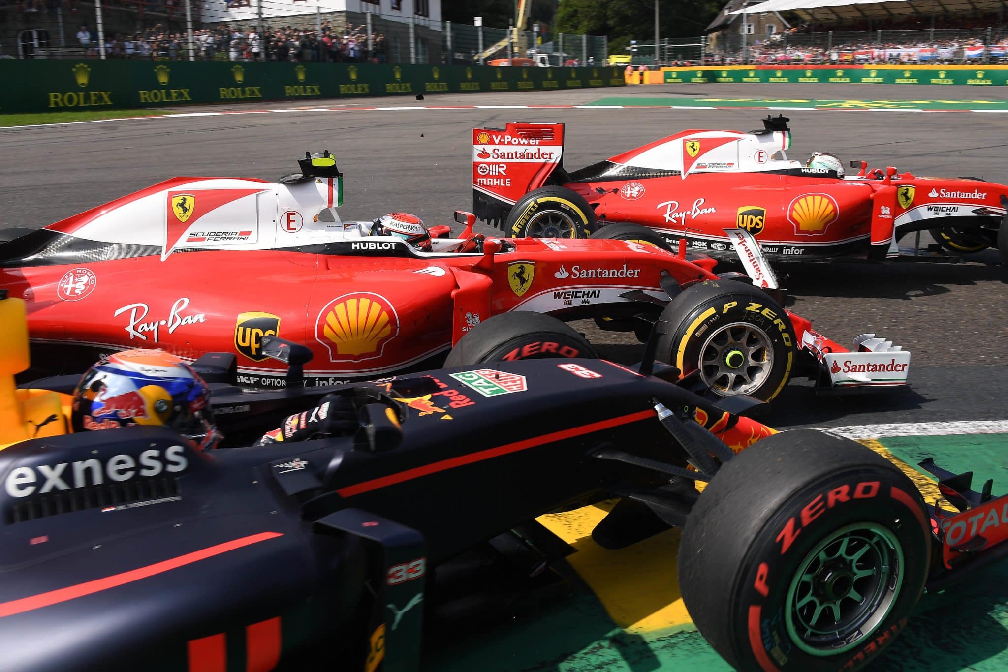 Learning from mistakes - The six-race stretch that changed Max Verstappen 2 Max Verstappen comes into contact with Kimi Raikkonen and Sebastian Vettel at the start of the Belgian Grand Prix