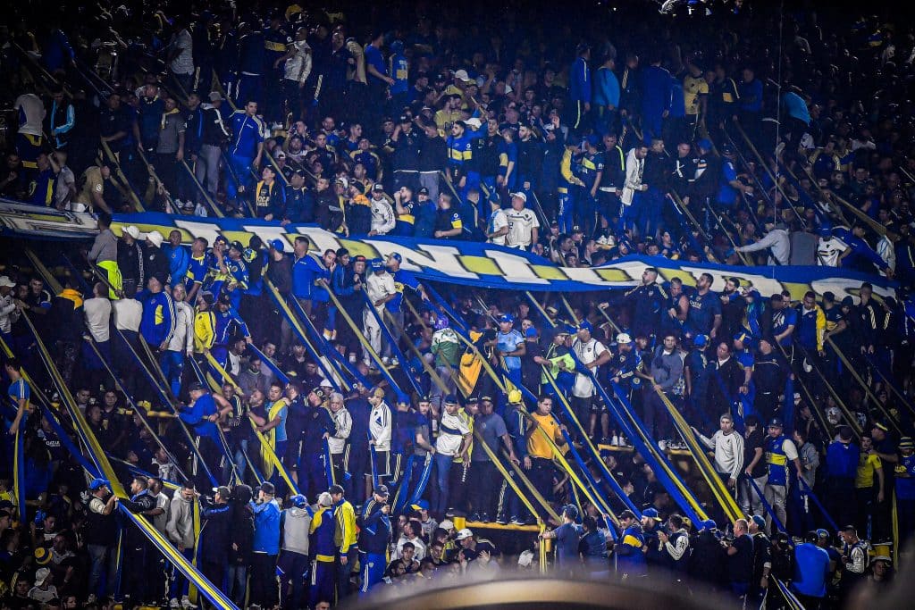 Boca Juniors fans in the Bombonera