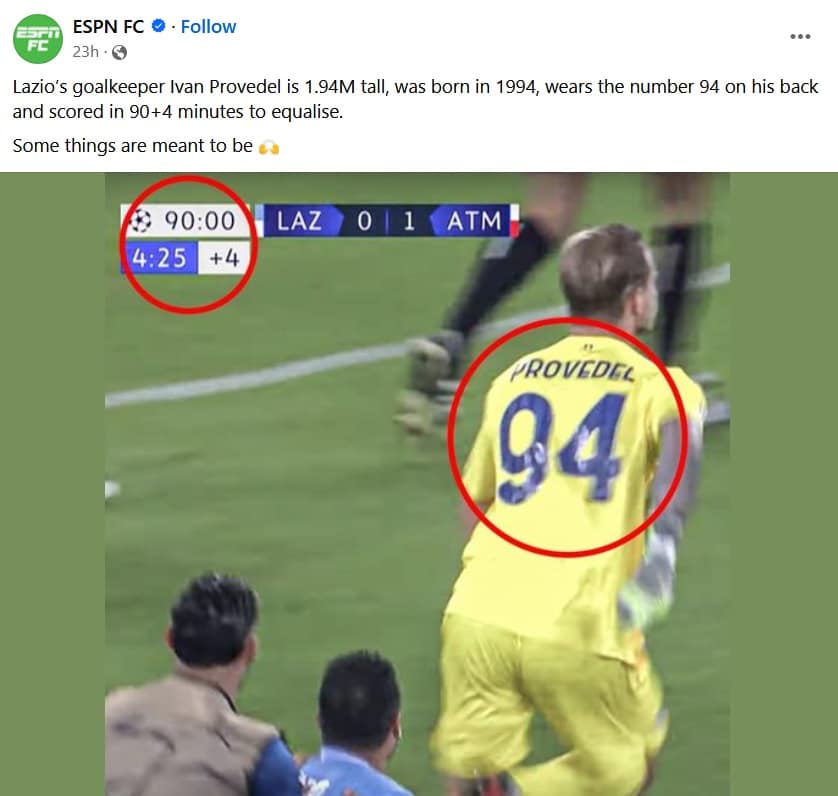 Why 94 is more than just a number for Provedel - UEFA Champions League matchday one review 3 provedel