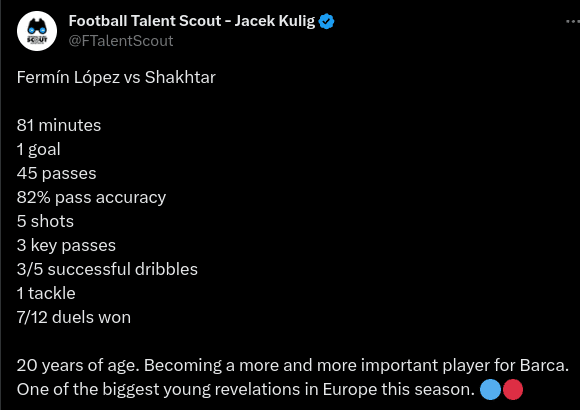 Fermin Lopez vs Shakhtar